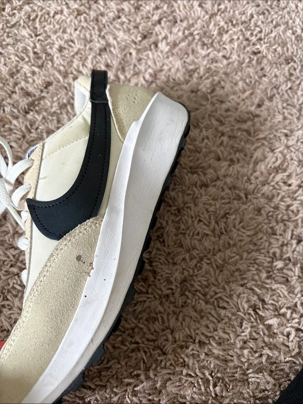 Nike Cream and Black Retro Sneakers